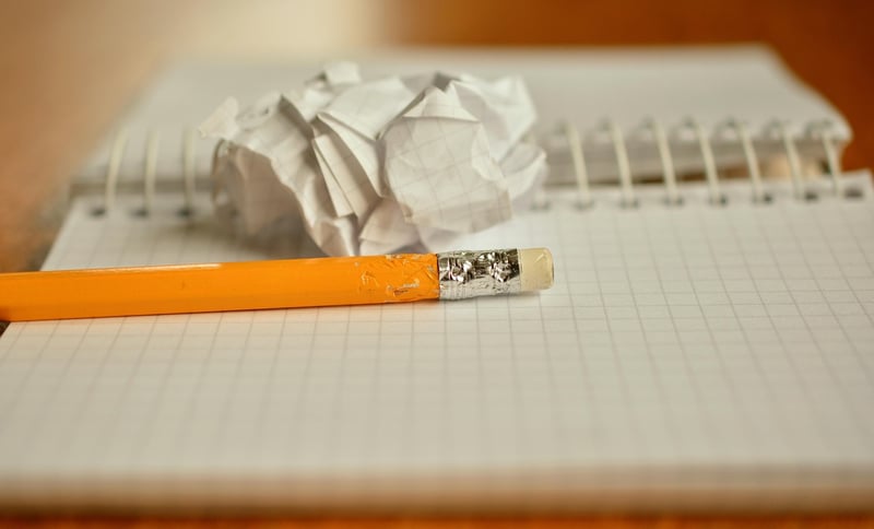 Pencils and books on a desk